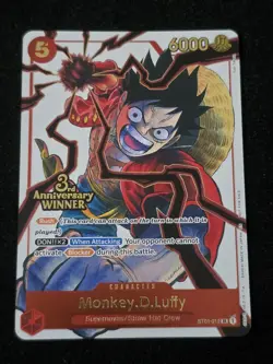 Monkey D Luffy One Piece 3rd anniversary stamped winner pre release event - Image 4