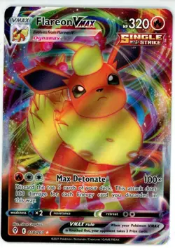 Pokemon TCG Flareon VMAX 018/203 Swsh07: Evolving Skies Ultra Rare Holo - Image 1