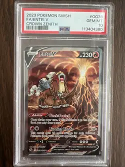 2023 POKEMON SWORD AND SHIELD CROWN ZENITH #GG36 FA/ENTEI V CROWN ZENITH Psa 10 - Image 1