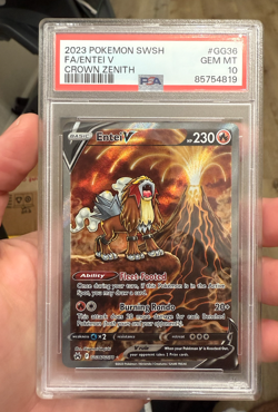 2023 POKEMON SWORD AND SHIELD CROWN ZENITH GG36 FULL ART/ENTEI V PSA 10 - Image 2