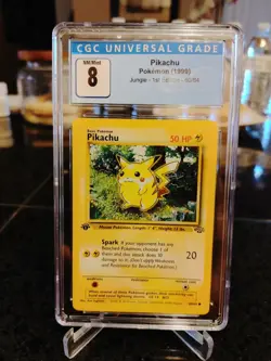 Pokemon Cards 1999 Jungle 1st Edition Pikachu 60/64 CGC 8 NM/Mint - Image 1