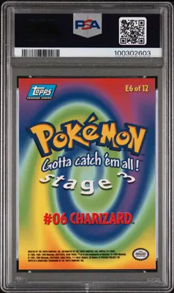 1999 Topps Pokemon The Movie Edition Charizard Non Holo #E6 - PSA 8 (NM-MT) - Image 2