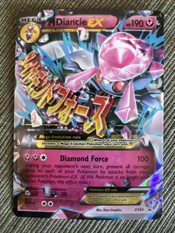 Pokemon 2015 Mega M Diancie EX XY44 Black Star Holo Pokemon Card New - Image 1