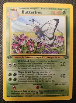 Pokemon Butterfree 70 HP Uncommon Jungle 1st Edition 33/64 Wizards Regular Card - Image 1