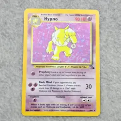 Pokemon TCG Hypno Fossil Holo Card 8/62 Unlimited Rare - Image 1