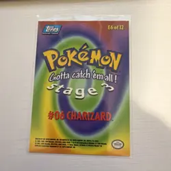 Charizard #06 E6 OF 12 - Pokemon Topps TV Animation Trading Card - Image 2