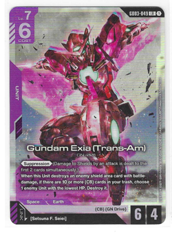 Gundam Card Game GD03-049 LR Gundam Exia (Trans-Am) Foil Bandai - Image 1