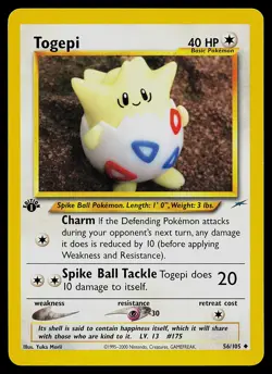 Pokemon Card - Togepi Neo Destiny 56/105 Uncommon 1st Edition - Image 1