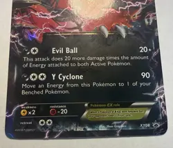 Yveltal EX XY08 Pokemon Card TCG XY Promo Holo Ultra Rare Light Play - Image 2