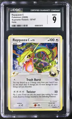 CGC 9 MINT Rayquaza C 2009 Supreme Victors 8/147 Holo Pokemon Card - Image 1