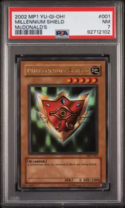 McDonald's TCG 2002 YU-GI-OH! MP1-001 MILLENNIUM SHIELD Trading Card PSA 7 NM - Image 1