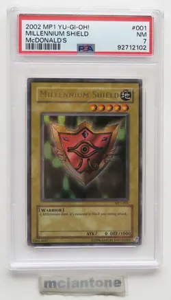 McDonald's TCG 2002 YU-GI-OH! MP1-001 MILLENNIUM SHIELD Trading Card PSA 7 NM - Image 3