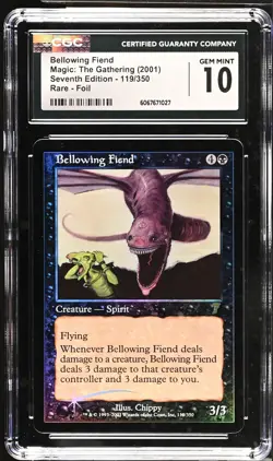 BELLOWING FIEND 7th Edition Foil Rare CGC 10 MTG [Nostalgium] - Image 1