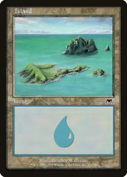 Island (336) Onslaught Land NM Magic: The Gathering 336 Foil - Image 1