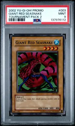 2002 YU-GI-OH! PROMO TP2-TOURNAMENT PACK 2 #003 GIANT RED SEASNAKE PSA 9 - Image 1