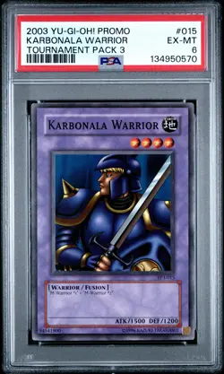 2003 YU-GI-OH! PROMO TP3-TOURNAMENT PACK 3 #015 KARBONALA WARRIOR PSA 6 - Image 1