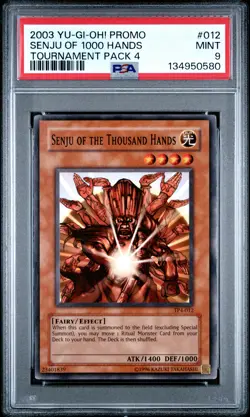 2003 YU-GI-OH! PROMO TP4-TOURNAMENT PACK 4 #012 SENJU OF 1000 HANDS PSA 9 - Image 1