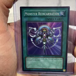 Yu-Gi-Oh Monster Reincarnation RDS-EN045 1st Edition 1996 Kazuki Takahashi LP - Image 1