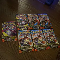 Pokemon Mega Evolution Booster Packs (7) 10 Cards Mega Kangaskhan - Image 1