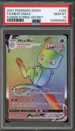 Pokemon Mew VMAX Fusion Strike Secret Rare Full Art #268 PSA 10 Gem Mint - Image 1