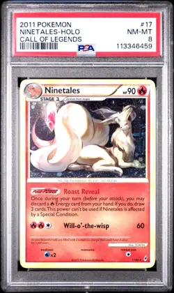 2011 POKEMON CALL OF LEGENDS NINETALES #17 HOLO PSA 8 NM #113346459 - Image 1