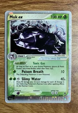 Pokemon TCG Muk ex EX Dragon 96/97 Holo Ultra Rare 100HP Card 2003 Vintage Card - Image 1