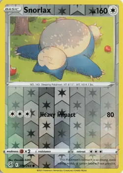 Snorlax Reverse Holo Common - SWSH08: Fusion Strike #206/264 Pokemon TCG - Image 1