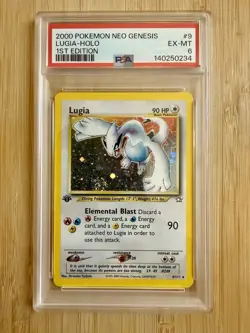 2000 Pokemon Neo Genesis Lugia Holo 1st Edition PSA 6 EX-MT • Swirl • - Image 1