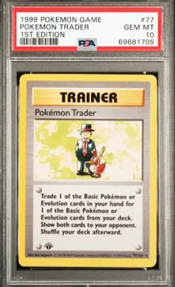 1999 Pokemon Base Set 1st Edition #77 Pokemon Trader Psa 10 - Image 1