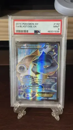 2014 Pokemon XY FA Full Art Blastoise EX 142/146 PSA 9 Mint - Image 1