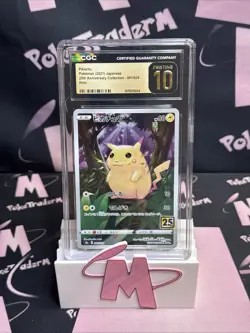 Pikachu 25th Anniversary 001/028 Pokemon Card CGC PRISTINE 10 - Image 1