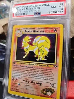 2000 POKEMON GYM CHALLENGE HOLO 1ST EDITION #3 BROCK'S NINETALES PSA 8 Nm-MINT - Image 3