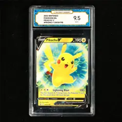 TQG 9.5 MINT+ 2022 Pokemon ENG Pikachu V SWSH198 Promo - Image 2