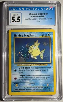 2001 Pokemon Neo Revelation Shining Magikarp (Old Label) CGC 5.5 Excellent + - Image 1