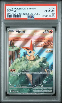 2025 POKEMON SVP PROMO UNOVA VICTINI ILLUSTRATION COLLECTION #208 VICTINI PSA 10 - Image 1