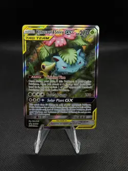 Venusaur and Snivy GX SM229 Pokemon TCG Tag Team Black Star Promo LP - Image 1
