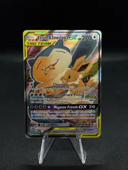 Pokemon Eevee & Snorlax SM169 Sun And Moon Promo NM 2019 GX Tag Team Alt Art - Image 1