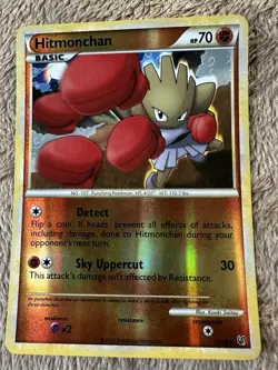 2010 Pokemon TCG HeartGold SoulSilver Undaunted Hitmonchan Reverse Holo 51/90 LP - Image 1