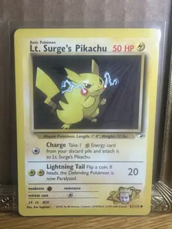 Pokemon TCG Lt. Surge's Pikachu 81/132 Unlimited Common Gym Heroes - Image 1