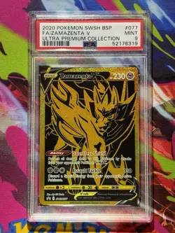 Pokemon Zamazenta v Ultra Premium Full Art Promo SWSH077 PSA 9 (2 Available) - Image 1