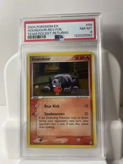 2004 Pokemon Team Rocket Returns Houndoom Reverse Holo Psa 8 - Image 1