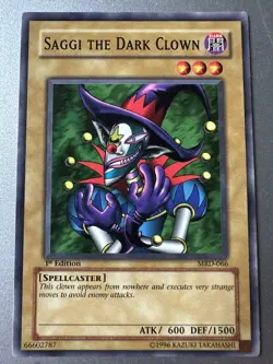 Yugioh! TCG SAGGI THE DARK CLOWN Metal Raiders 1ST EDITION MRD-066 LP - Image 1
