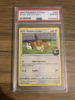 Eevee On the Ball 2020 Futsal UK Exclusive Promo Card PSA 10 Gem Mint 002/005 - Image 1