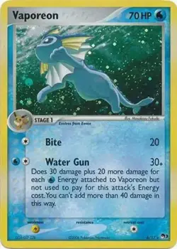 Vaporeon - 6/17 - Pokemon Pop Series 3 Holo Card NM - Image 1