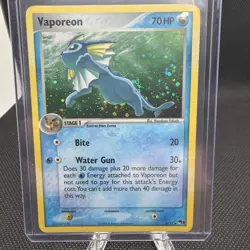 Pokemon Vaporeon Holo Card 6/17 Pop Series 3 Promo Moderately Played - Image 1