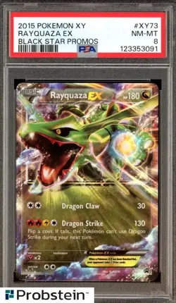 2015 POKEMON XY BLACK STAR PROMOS #XY73 RAYQUAZA EX BLACK STAR PROMOS PSA 8 - Image 1