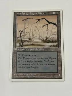German Misprint Drudge Skeletons / Swamp With Regenerate - MtG - 4th Ed - LP - Image 1