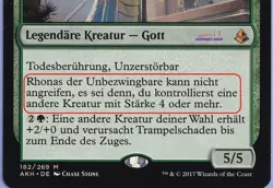 Rhonas the Indomitable German Mtg MISPRINT. Translation error: Can block - Image 3