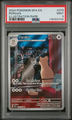 2024 POKEMON SV SHROUDED FABLE - SFA EN #078/064 PERSIAN ILLUSTRATION RARE PSA 9 - Image 1