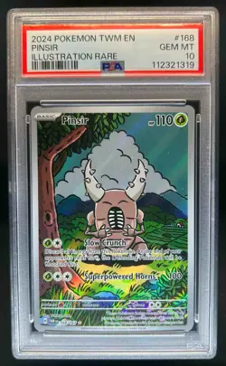 2024 Pokemon SV Twilight Masquerade Pinsir FA Illustration Rare #168/167 PSA 10 - Image 1